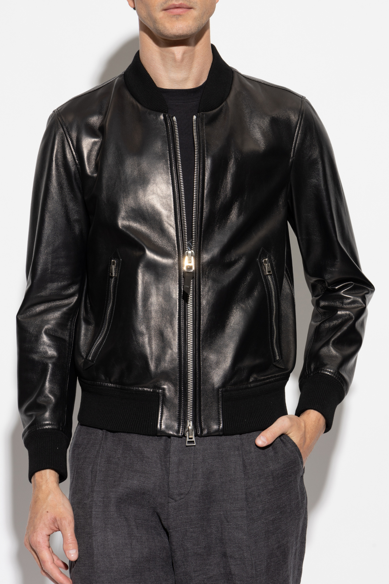 TOMFORD｜JACKETS (OBS025 FMC097S24 LB999) Black Leather jacket Tom Ford - Vitkac Canada